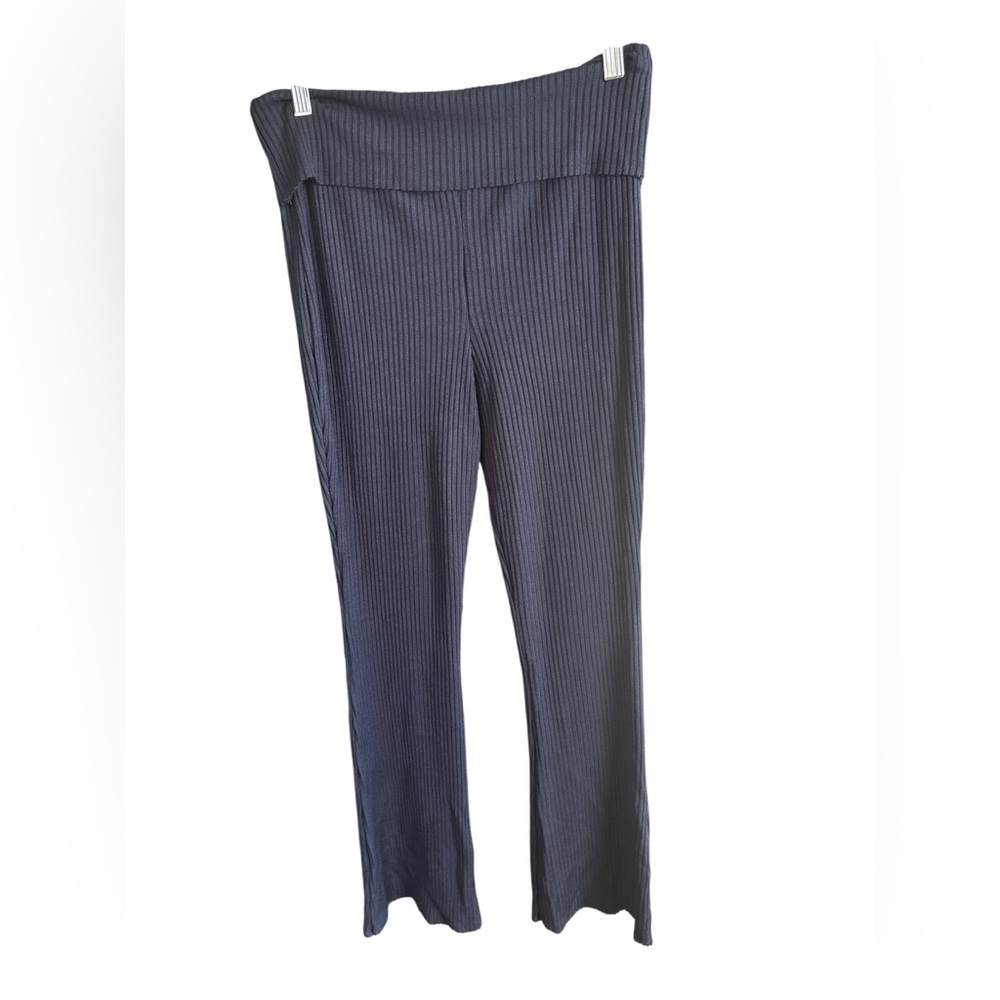 Wild Fable Women's Size M Ribbed Foldover Waistband Flare Leggings Navy